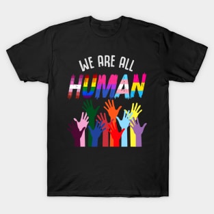 We are all Human flag LGBT gay pride month transgender T-Shirt